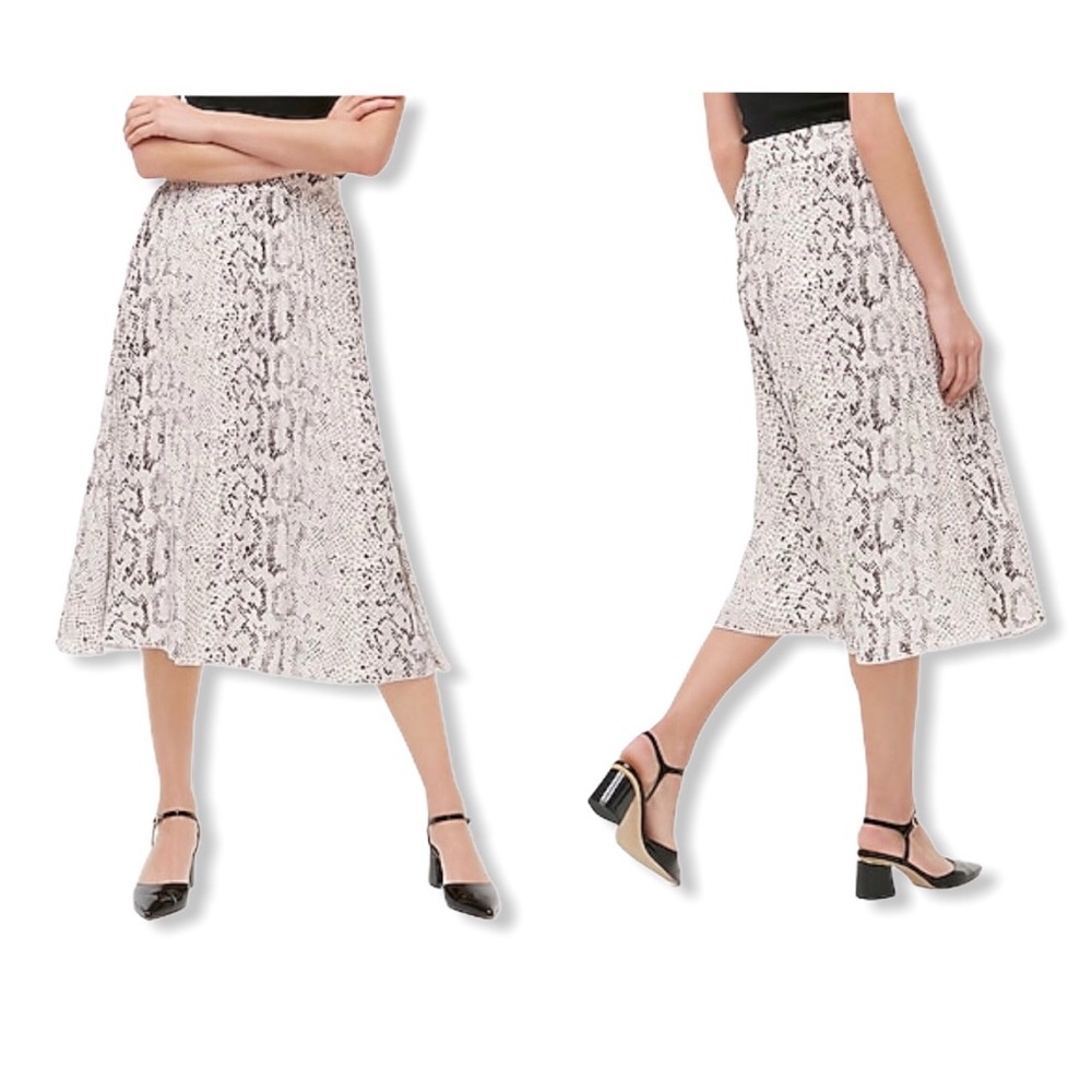 J. Crew Women’s Pleated Midi Skirt Snake skin Print size 6